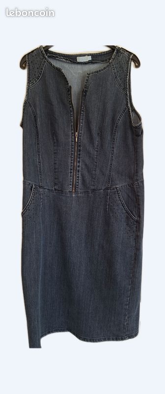 Robe en jean sans manche (image 1)