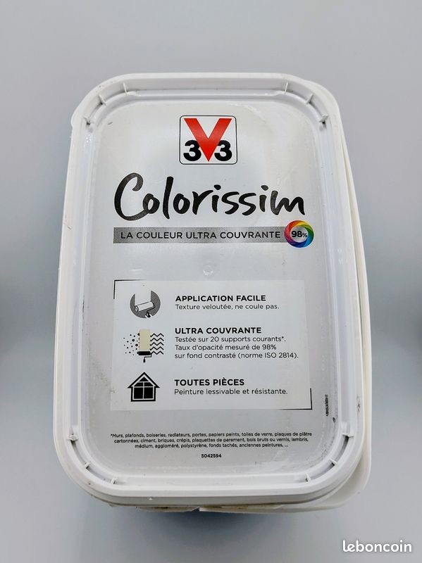 Peinture 3V3 COLORISSIM Multi-supports, couleur BLEU ACAPULCO MAT 2,5L (image 3)