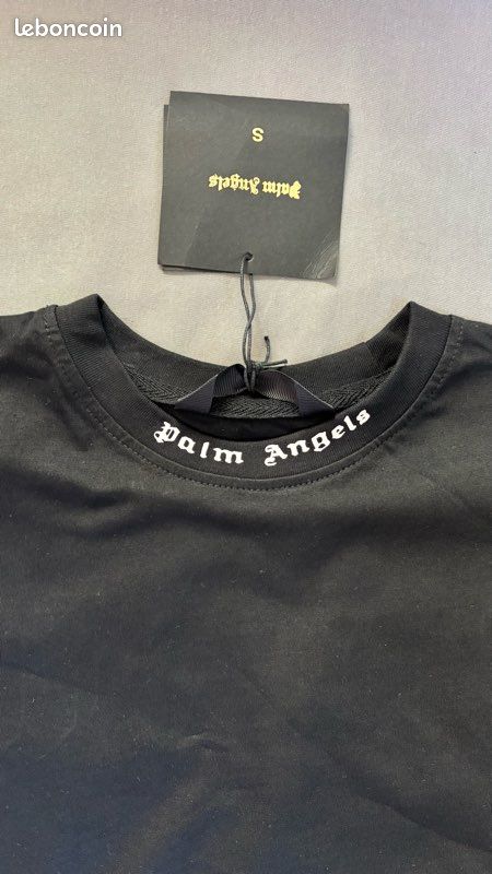 T-shirt Palm Angels Pour Homme Taille M - Noir - Coton - Occasion Très Bon état - Fabriqué En Italie