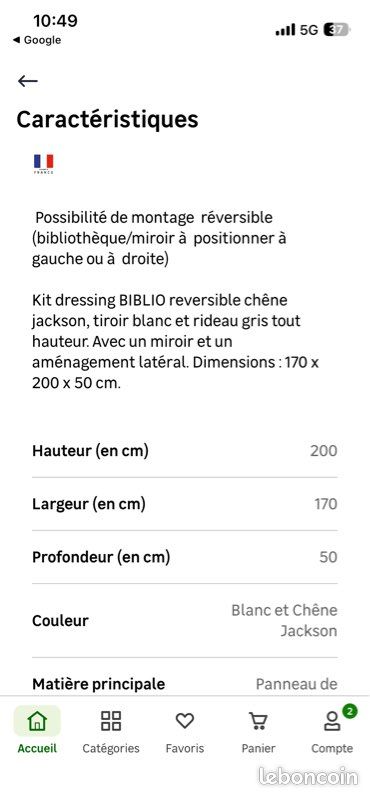 Kit dressing blanc et chêne jackson H.200 × l.170 x P.50 cm (image 10)