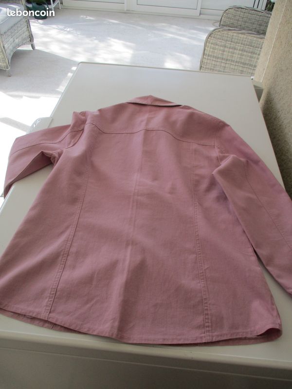 Veste Blazer Lin Rose LadyLike - Manches à Pinces - Tailles 2-10 US - NEUF
