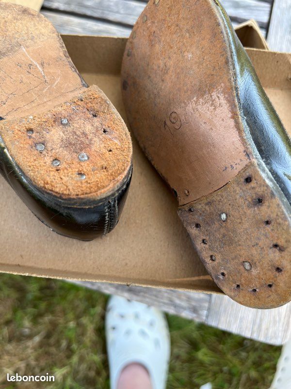 Chaussures En Cuir Taille 16-17 (12,2 Cm) Pour Poupée