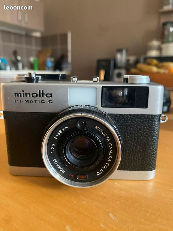 Appareil Photo Argentique Minolta Hi-Matic G - Compact 35mm Avec Posemètre - Occasion