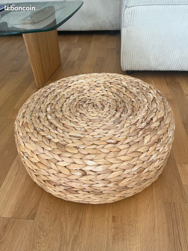 Pouf en raphia osier (image 1)