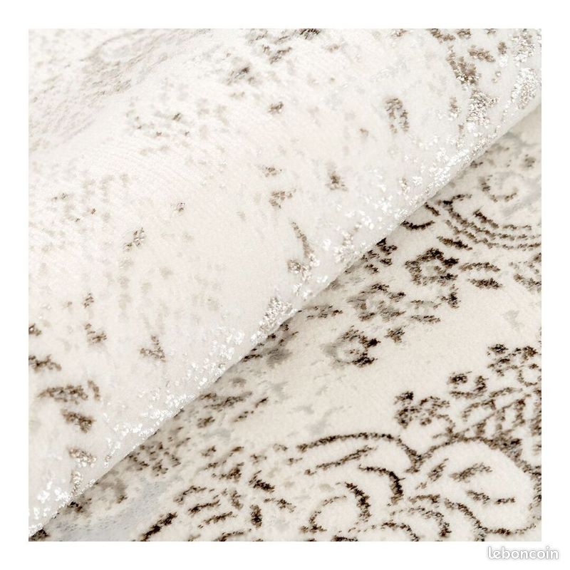 Tapis vintage doux rayé avec franges Keith Beige 80x300 (image 3)