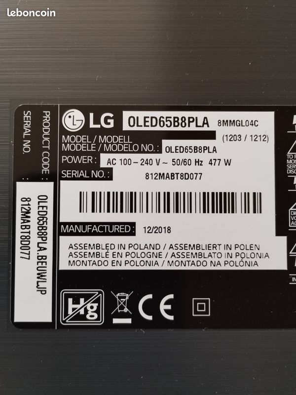 Carte Mère LG EBU66340502 Pour TV LG UQLJP - D'occasion Fonctionnelle