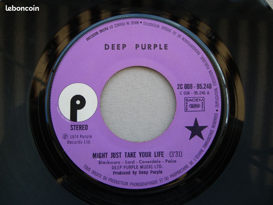DEEP PURPLE 7" Might Just Take Your Life/ Coronarias Redig FRANCE (image 3)