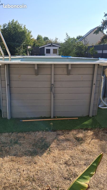 Piscine bois octogonale 4 x 4 m complète – liner neuf + accessoires (image 3)