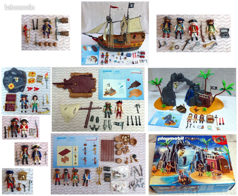 Lot Playmobil Pirate - Personnages Et Accessoires Occasion - Bon état