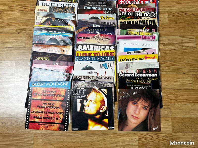 Lot de 124 vinyles 45 tours — Pop /variétés francaise/ années 70-80-90 (image 2)