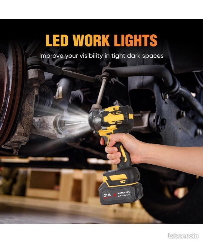 Clé à Chocs Sans Fil 700N.m, Visseuse A Choc Brushless 1/2