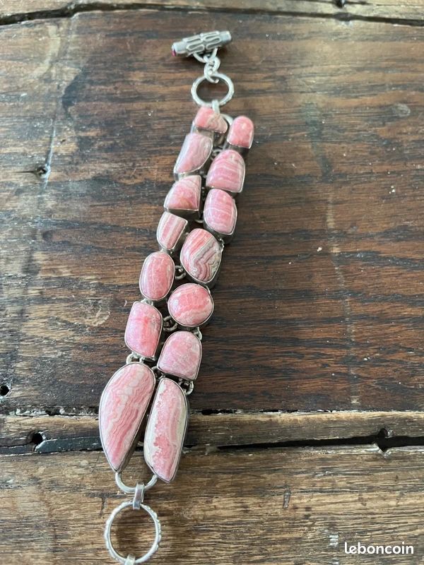 Magnifique bracelet argent et rhodochrosites (image 3)