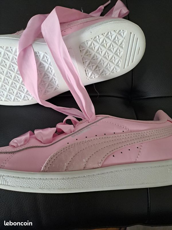 Puma Chaussure Avec Lacet Ruban Tennis Puma Rose Ruban P38