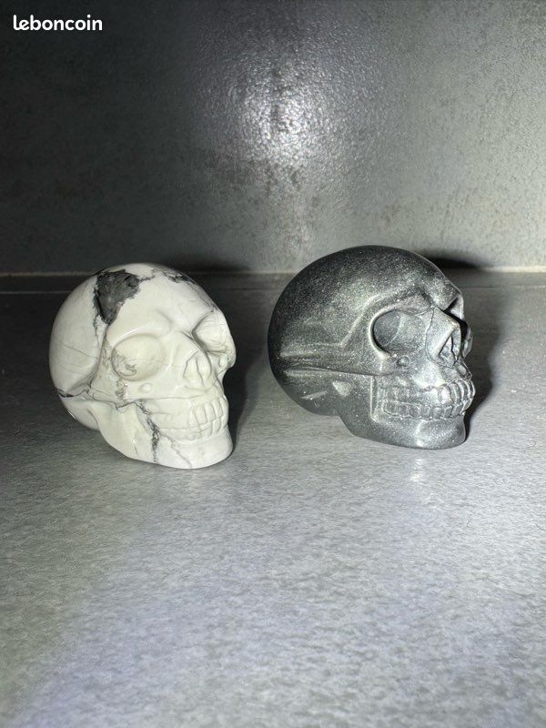 Lot de 2 Crânes Tête de Mort en Pierre Naturelles (image 8)