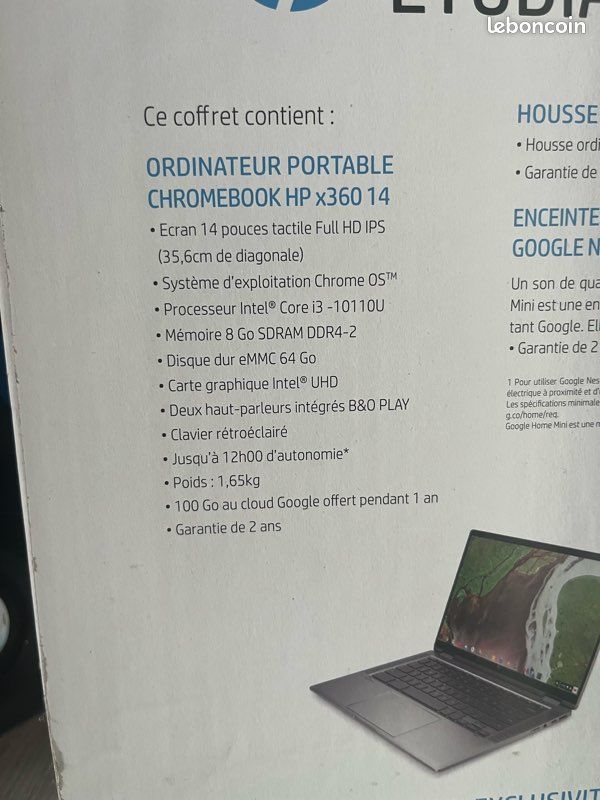 Ordinateur portable écran tactile Chromebook hp x360 14 (image 5)