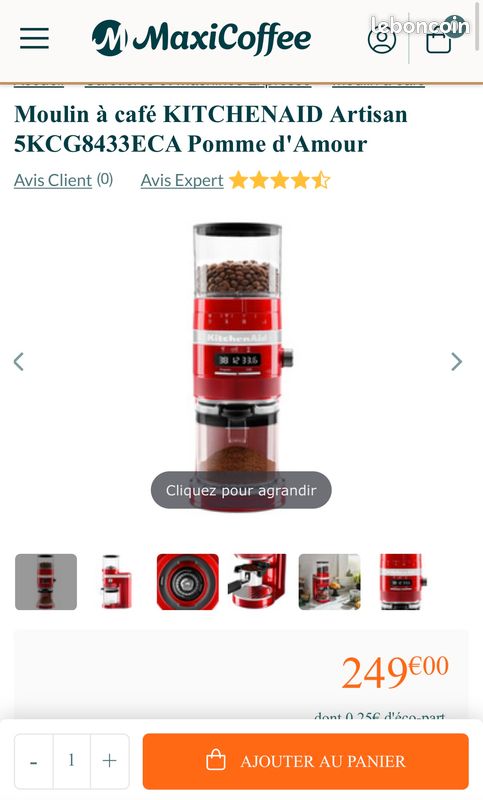 Moulin à café KitchenAid neuf - Électroménager
