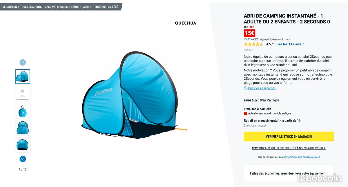 Tente de Plage enfant DECATHLON (image 1)