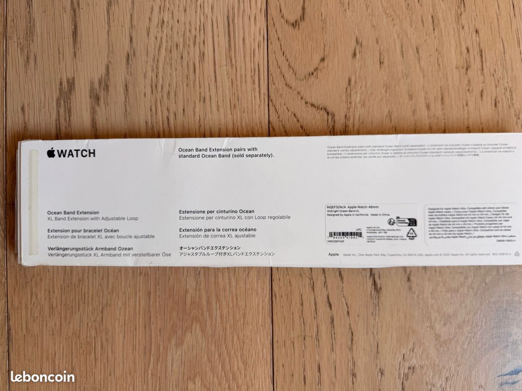 Extension pour Bracelet Océan bleu marine 49 mm Finition titane