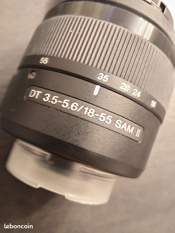 Objectif Sony Alpha 3.5-5.6/18-55 SAM - Occasion Pratiquement Neuf, Manque Bouchon Bas