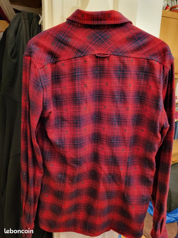 Chemise à carreaux rouge slim fit Zara taille L Vêtements