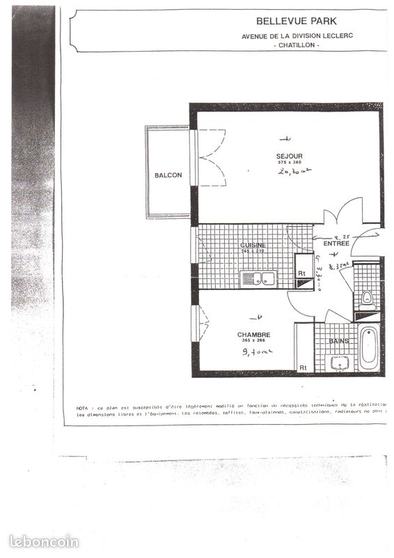 Appartement a louer chatillon - 2 pièce(s) - 47 m2 - Surfyn