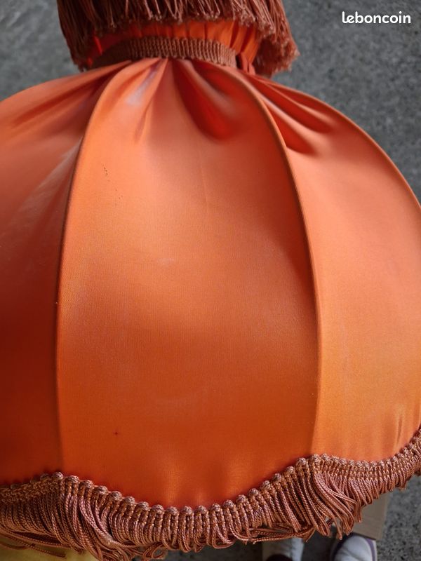 Lampe lustre orange à frange vintage (image 14)