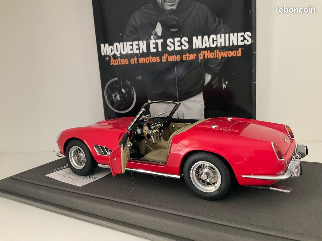 Rare. Ferrari 250 GT California swb 1960. Rosso/intérieur cuir tabac. Limited édition (épuisé) 1:18 CMC no looksmart, amalgam, BBR, exoto (Livraison gratuite) (image 13)