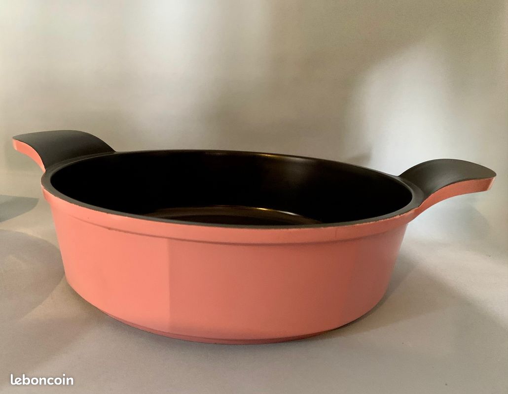 Superbe cocotte ronde "Eela" en céramique Ecolon, marque Neoflam Aeni, Rose, tous feux, Neuve (image 6)