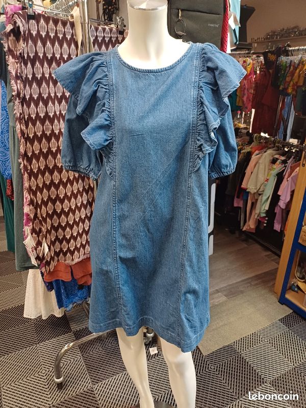 Robe Camaïeu Rouge, Coton élasthanne, Taille 40, Sans Manches, Très Bon état