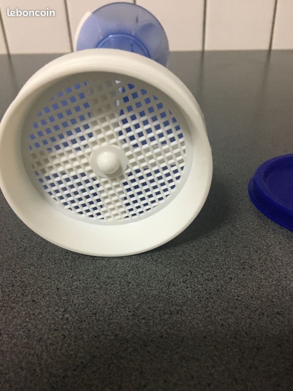 Tupperware Vintage Rare Bleu - Saupoudreuse / Sucrier 500 Ml Avec Couvercle - Collection
