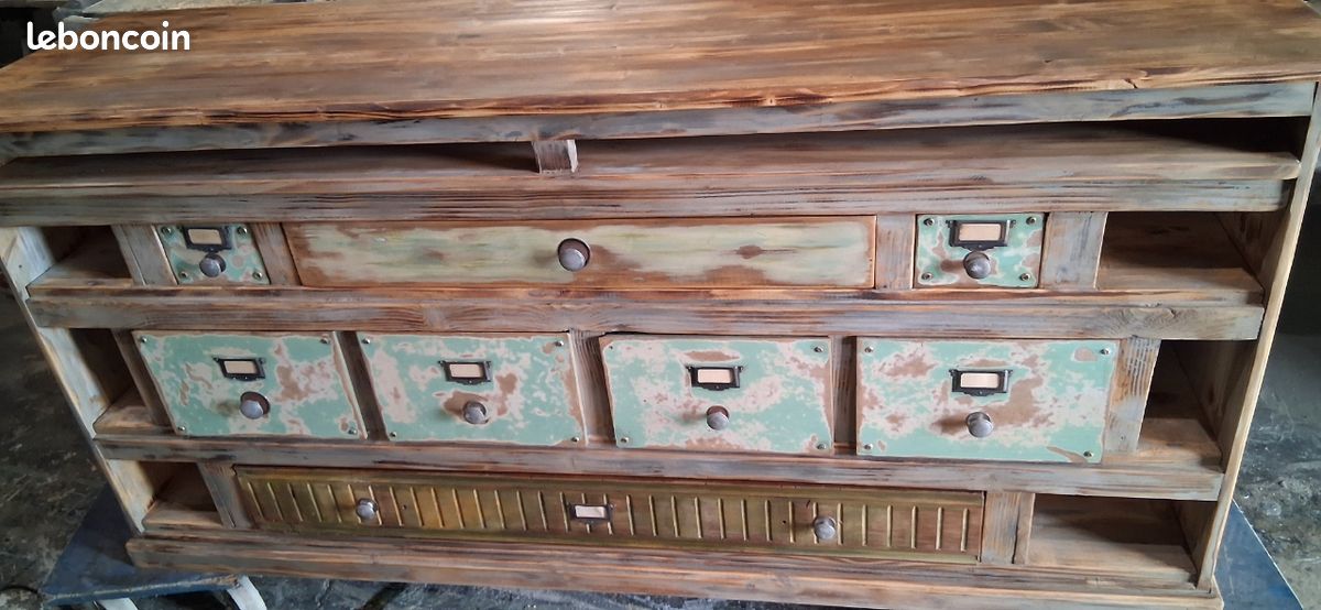 Meuble de métier comptoir de quincaillerie dim 175x50x83 (image 2)