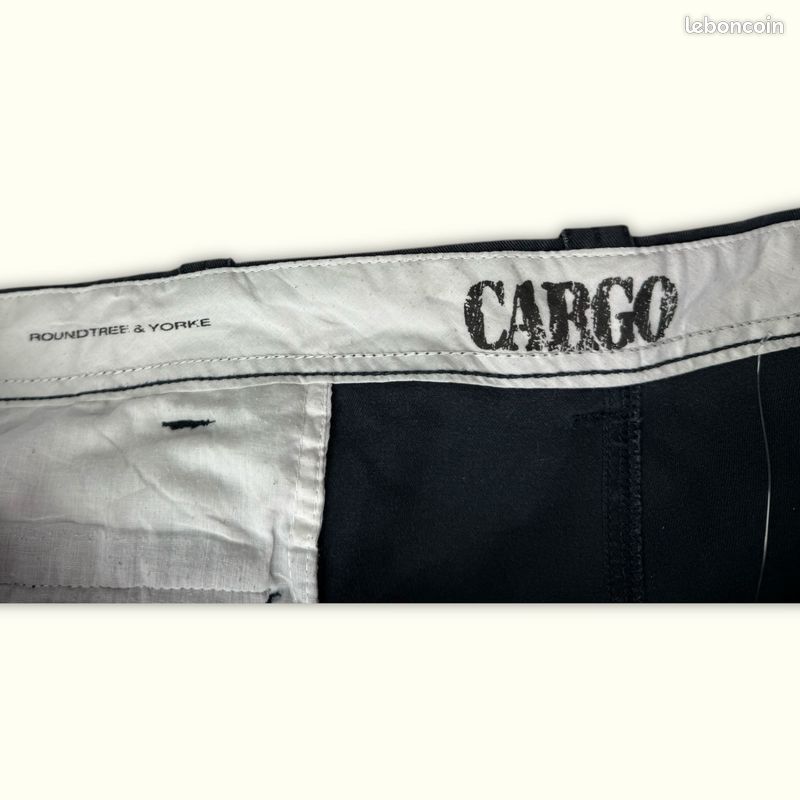 Shorts Homme Roundtree & Yorke W48 Noir Coton Traces d'usure visibles Regular (image 6)