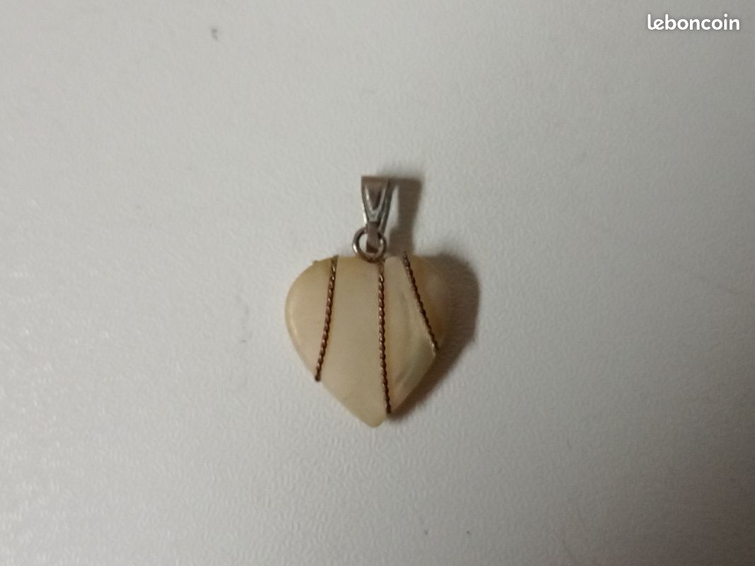 Pendentif ancien coeur nacré (image 2)