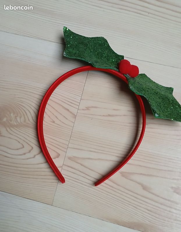 Serre-tête De Noël Rouge à Paillettes Flocons De Neige - Accessoire Festif Pour Femmes Et Ados