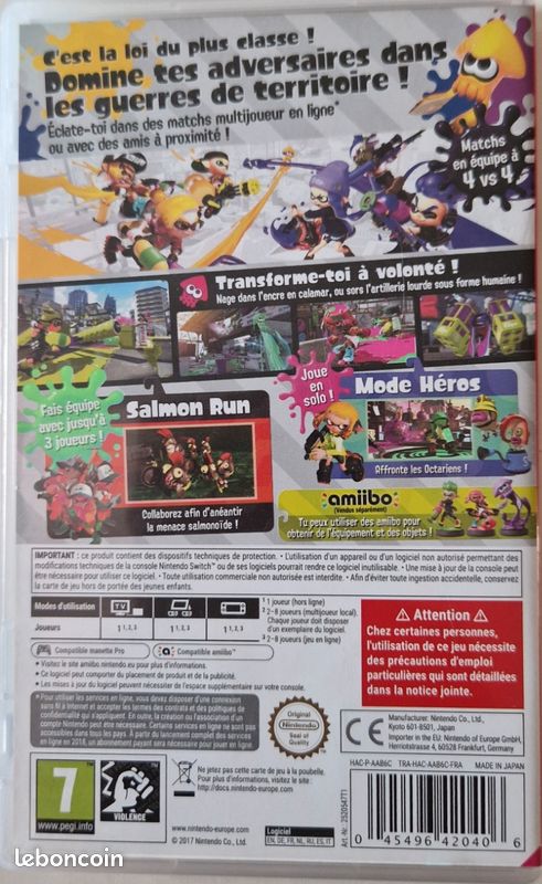 Jeu nitendo switch "splatoon" (image 2)