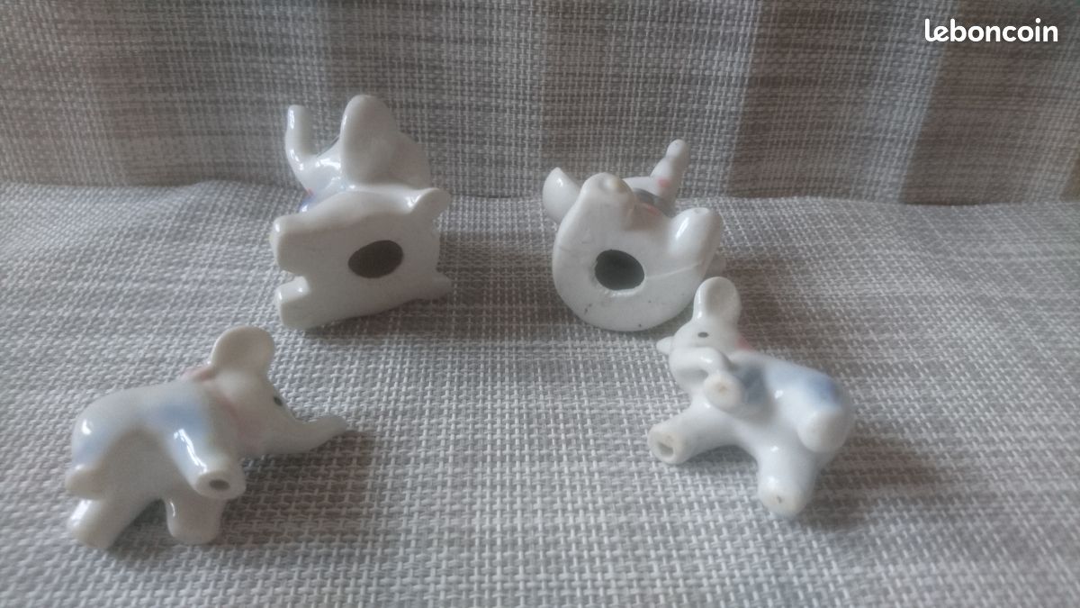 Petits éléphants en porcelaine - vintage (image 2)