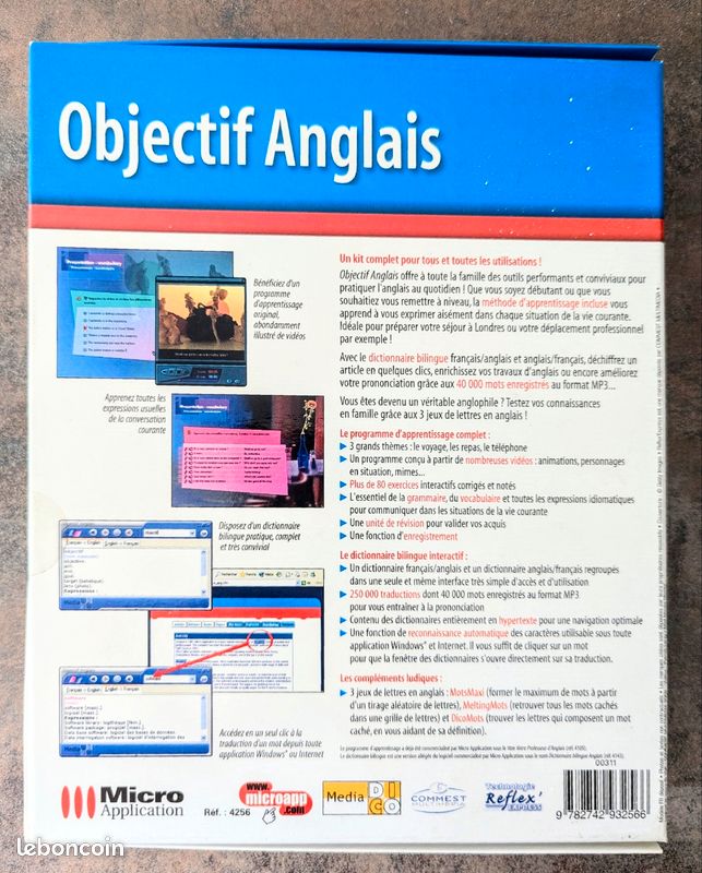 Kit PC d’apprentissage de l’anglais – Objectif Anglais (Micro Application)
Édition KIT Deluxe – Complet et en excellent état (image 3)
