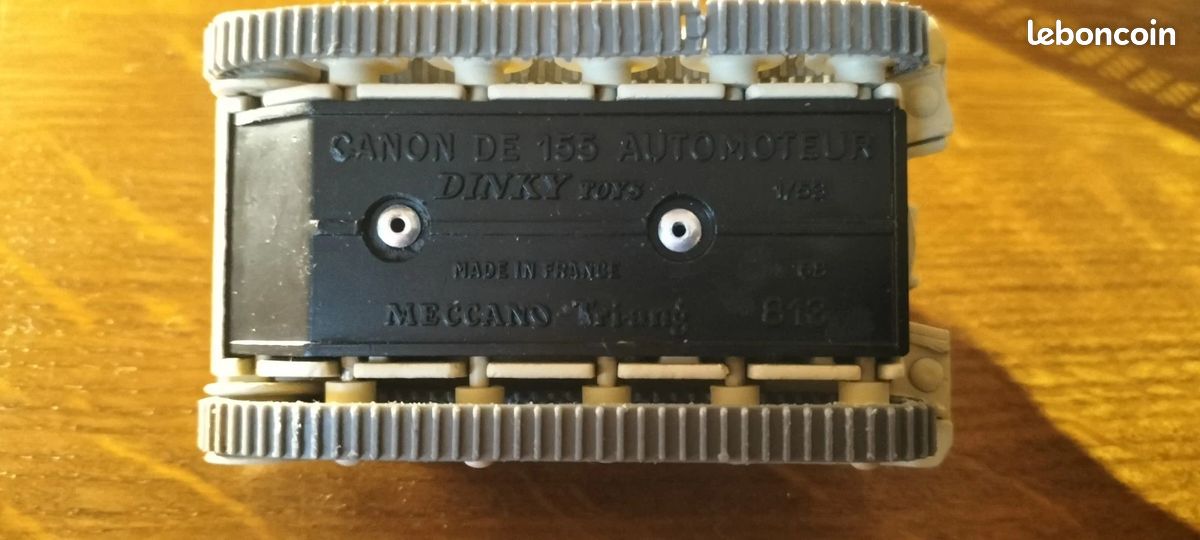 Dinky Toys Canon 155 Automoteur N°813 - Kaki - Complet Avec Boîte Et Filet - Vintage