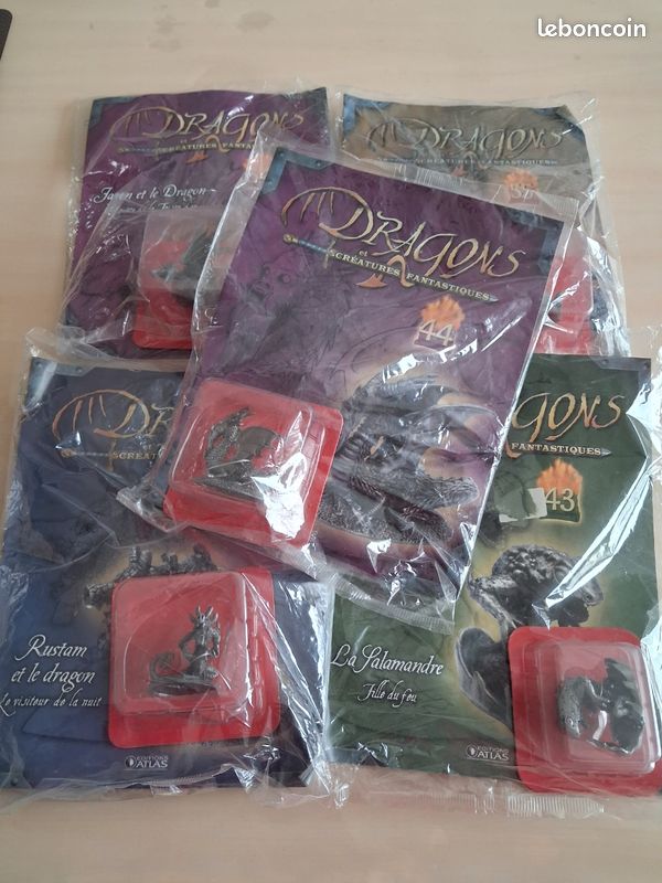 Lot De 8 Figurines Métal/Plomb – Dragons Et Créatures Fantastiques – Atlas – Neuf