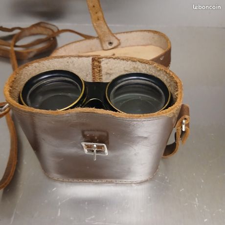 Jumelles Anciennes Mimor 8x-25 Iris Paris Avec étui En Cuir - Seconde Guerre