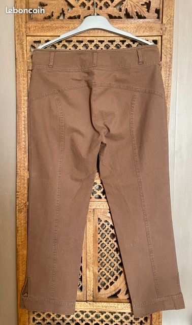 40 Côté Femme pantalon 7/8 marron Y2K (image 2)