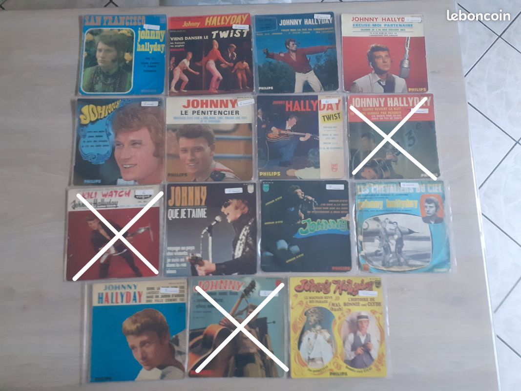 Disques vinyles 45 tours de Johnny Hallyday (image 1)
