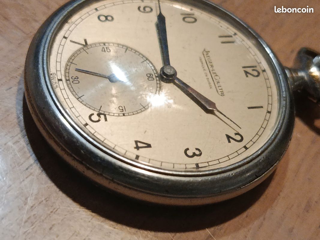 Montre Gousset Jaeger-LeCoultre Vintage Années 1920 - Mécanique Manuelle, Boîtier Argenté, Cadran Crème, Neuf Sans étiquette