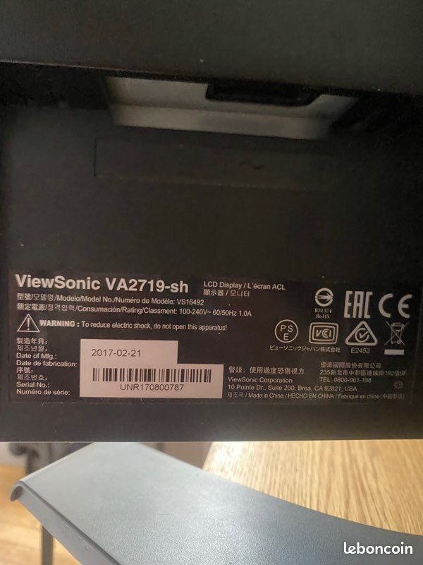 Écran Viewsonic VA2719-SH (image 2)