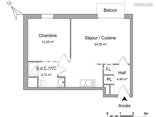 Appartement 2 pièces 45 m² · à Armentières · 45 m² · 582 €
