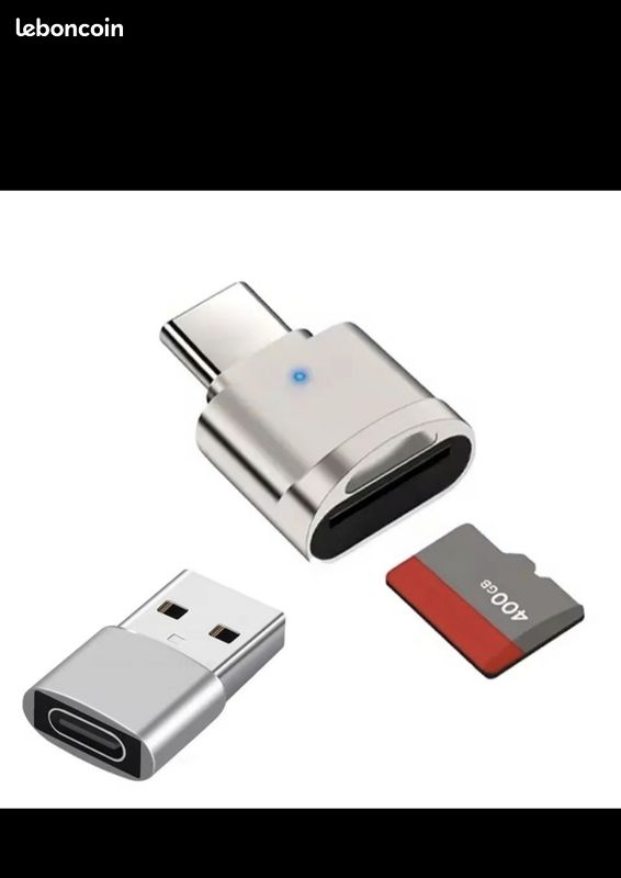 Adaptateur usb, usb-c, micro sd pour smartphone, ordinateur, véhicules (image 3)