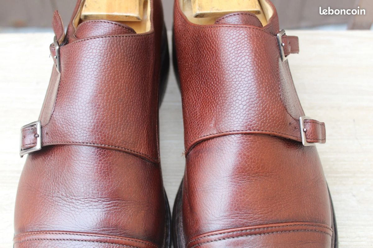 Chaussures Paraboot Double Boucle En Cuir - Taille 42.5 EU (9 US) - Marron - Occasion TB