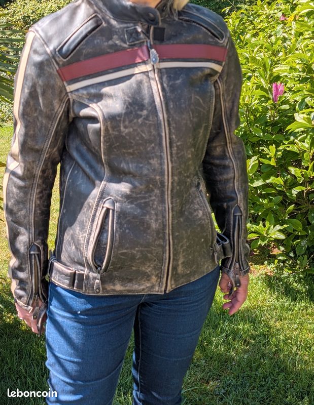 Blouson moto femme cuir vieilli TRIUMPH excellent état (image 1)