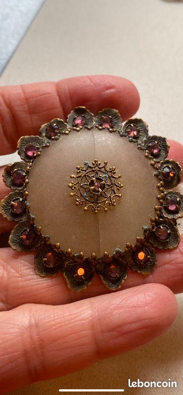 Broche Médaillon Ancienne Pour Photo Vers 1930 - Bijou Vintage En Bon état