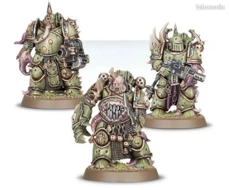 Warhammer 40k – Death Guard Plague Marines Games Workshop (7 Figurines, 146 Pièces, Bases 32 Mm) – Armée Chaotique Nurgle